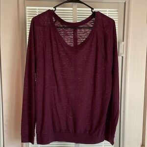 Ideology Lightweight Long Sleeve Sweatshirt Sz Small Heathered Burgundy